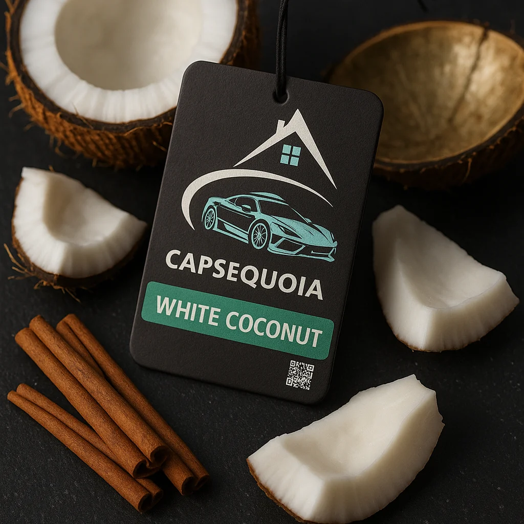 White Coconut Car Air Freshener - Image 2
